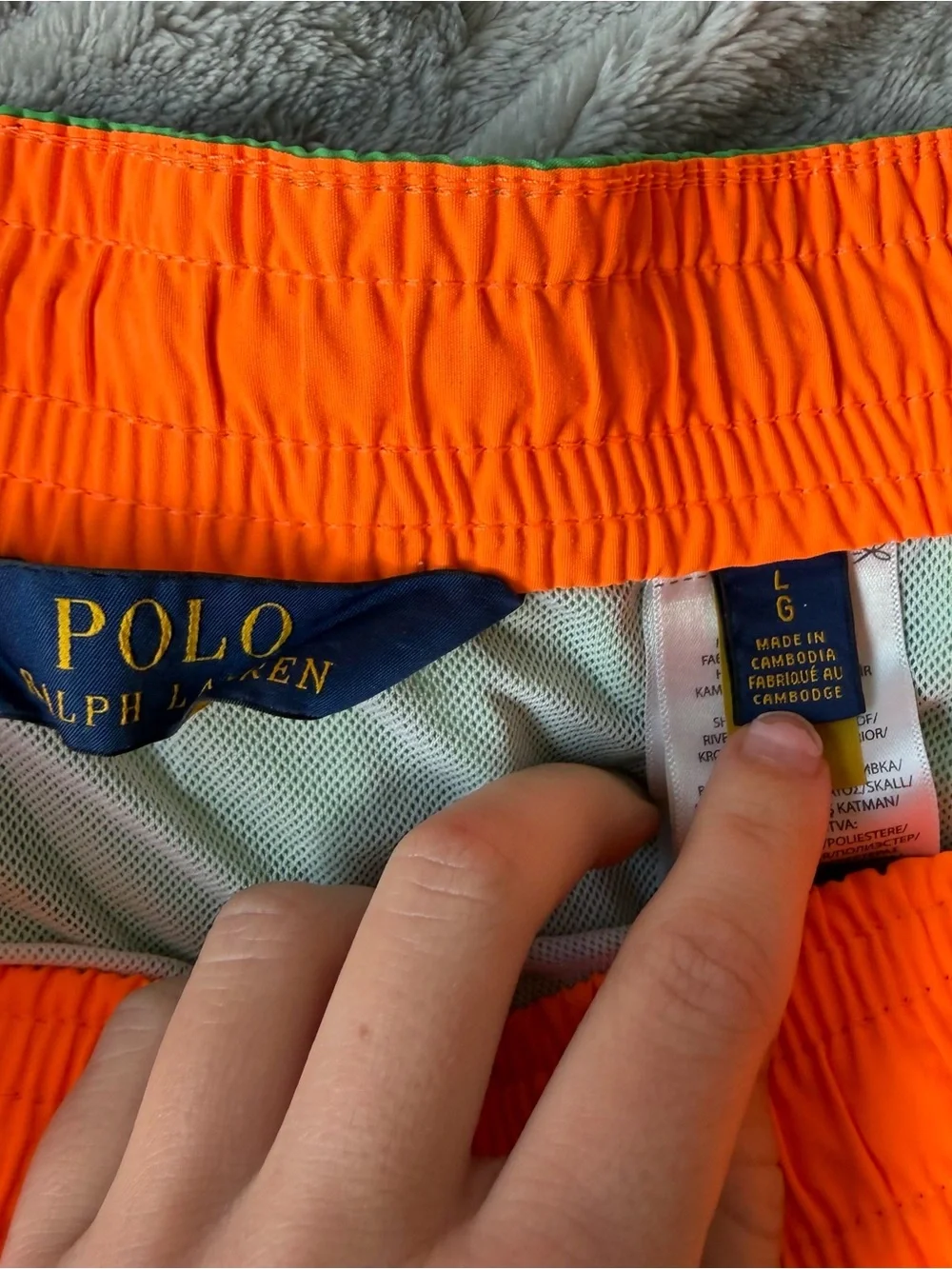 green polo ralph lauren swim trunks size large